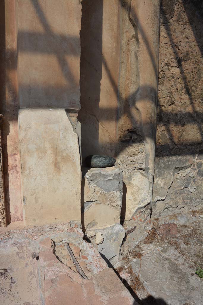 V.1.7 Pompeii. October 2019. Room 17, detail from east end of mosaic water feature on peristyle. 
Foto Annette Haug, ERC Grant 681269 DÉCOR.