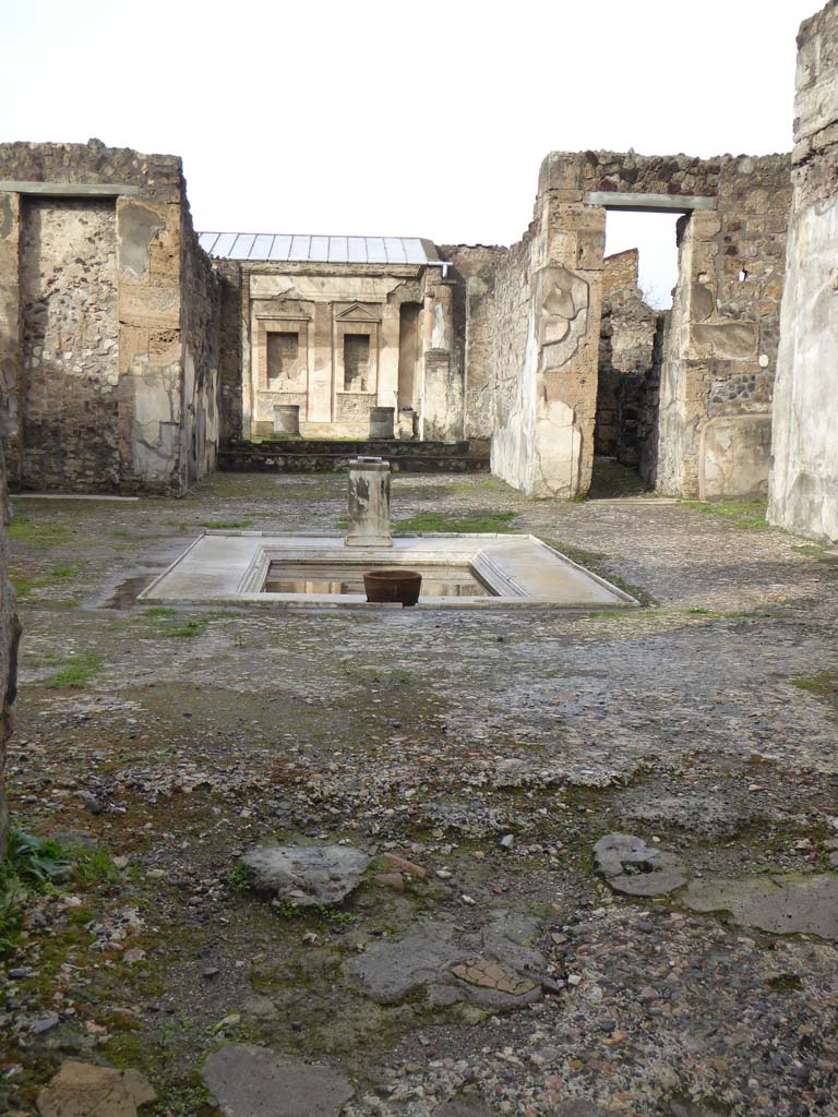 V.1.7 Pompeii. January 2017. Room 1, looking north across flooring in atrium towards impluvium. 
Foto Annette Haug, ERC Grant 681269 DÉCOR.