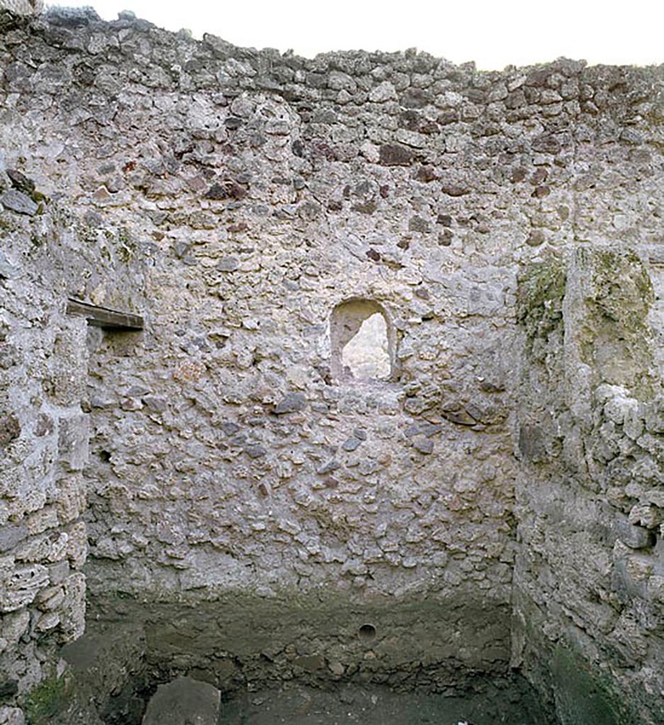 V.1.11 Pompeii. c.2005-7? Room “x”, south wall with niche. Photo by Hans Thorwid.
Photo courtesy of The Swedish Pompeii Project.