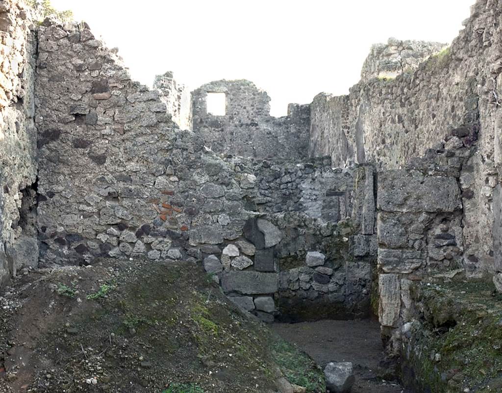 V.1.13 Pompeii. Pre 2009. East wall of rear room “d”. Photo by Hans Thorwid. 
Photo courtesy of the Swedish Pompeii Project.