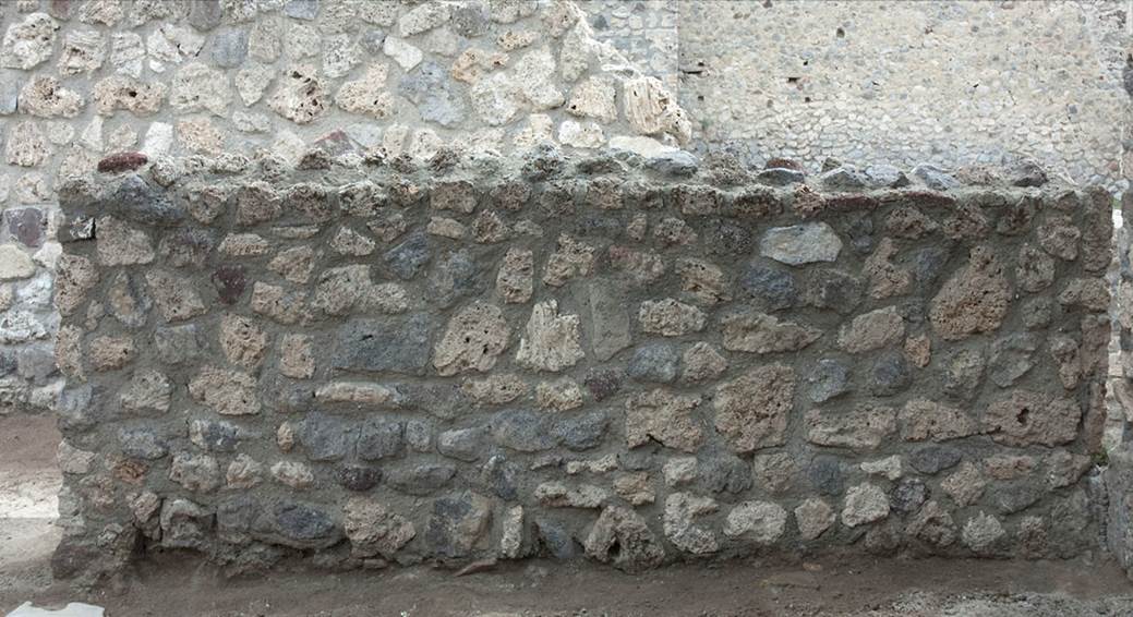 V.1.13 Pompeii. 2012. South wall of rear room “e”. Photo by Hans Thorwid. 
Photo courtesy of the Swedish Pompeii Project.