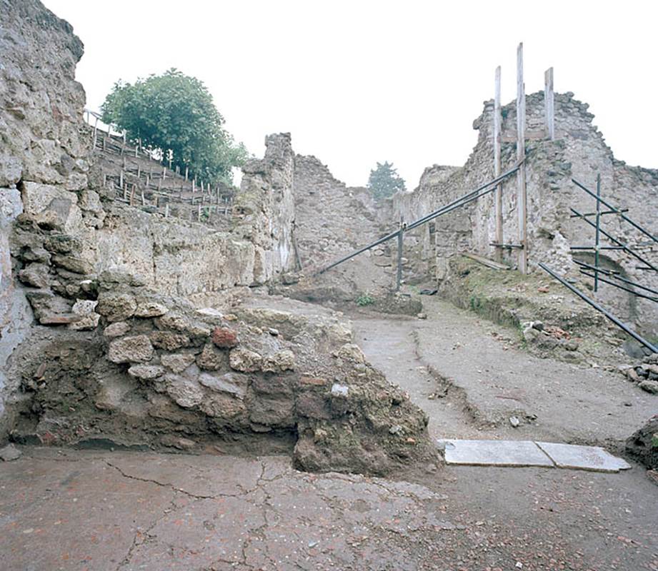 V.1.13 Pompeii. Pre 2012. East wall of room “e”. Photo by Hans Thorwid. 
Photo courtesy of the Swedish Pompeii Project.