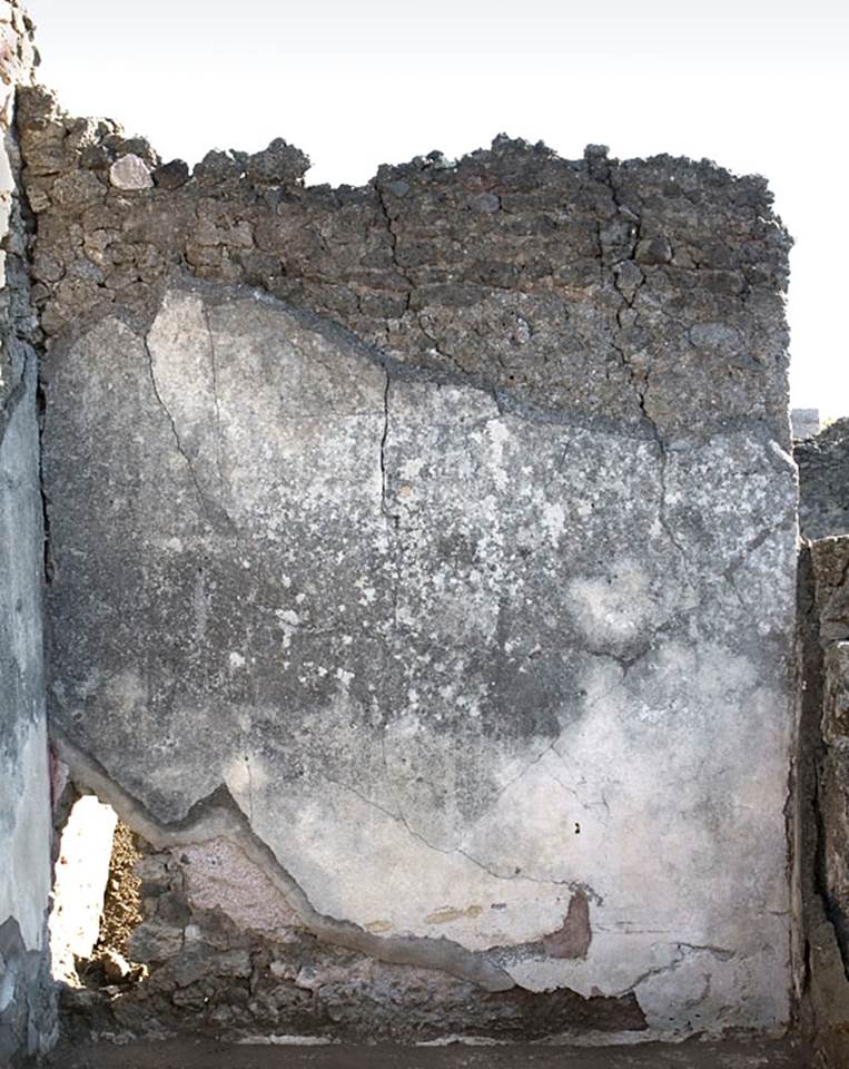 V.1.15 Pompeii. 2006.  
East wall of cubiculum, before restoration. Photo by Hans Thorwid. 
Photo courtesy of the Swedish Pompeii Project.