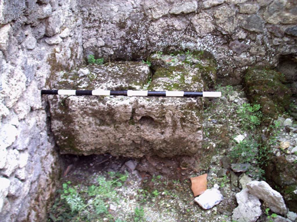 V.1.15 Pompeii. September 2009. South-east corner of kitchen/latrine. Photo courtesy of Jared Benton