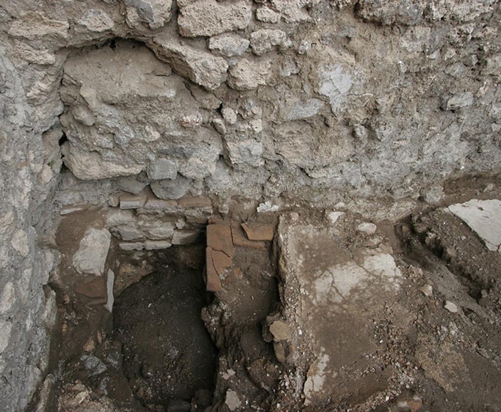 V.1.17 Pompeii. c.2005-2008.   
Looking east across latrine in north-east corner of workshop. Photo by Hans Thorwid.
Photo courtesy of the Swedish Pompeii Project.