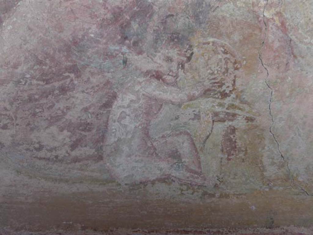 V.1.18 Pompeii. May 2012. Exedra “o”, detail from wall painting from central panel on north wall. Photo courtesy of Buzz Ferebee.