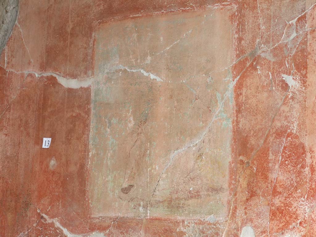 V.1.18 Pompeii. March 2009. Exedra “o”, east wall. Remains of wall painting of Ariadne abandoned. 
See Sogliano, A., 1879. Le pitture murali campane scoverte negli anni 1867-79. Napoli: Giannini. P. 98, No 536.
See Schefold, K., 1957. Die Wände Pompejis. Berlin: De Gruyter. p. 64-5.