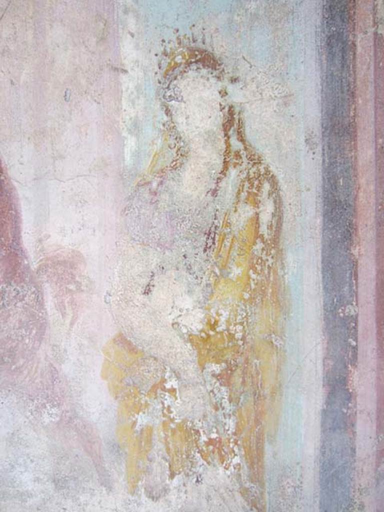 V.1.18 Pompeii. April 2012. West wall of exedra "y", detail of Venus. Photo courtesy of Marina Fuxa.