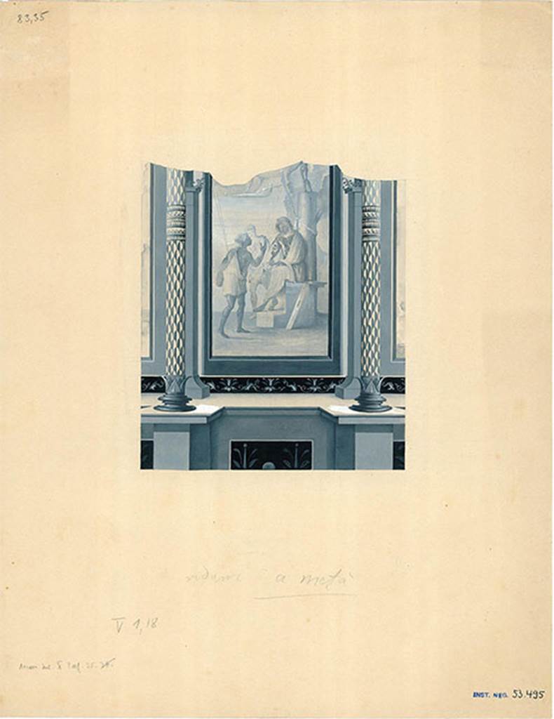 V.1.18 Pompeii. Copy of wall painting of Homer with the fishermen from cubiculum y.
DAIR 83.35. Photo © Deutsches Archäologisches Institut, Abteilung Rom, Arkiv.  
See http://arachne.uni-koeln.de/item/marbilder/5022210
