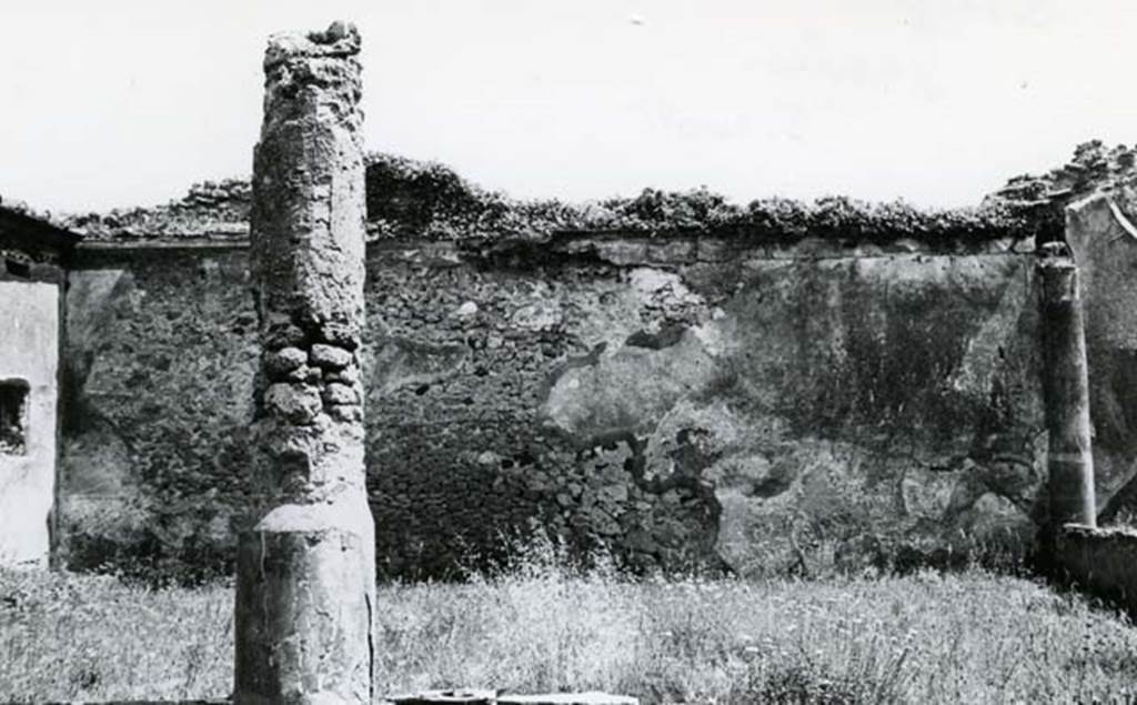 V.1.18 Pompeii. 1972. House of the Epigrams, garden and S wall.  Photo courtesy of Anne Laidlaw.
American Academy in Rome, Photographic Archive. Laidlaw collection _P_72_25_9.