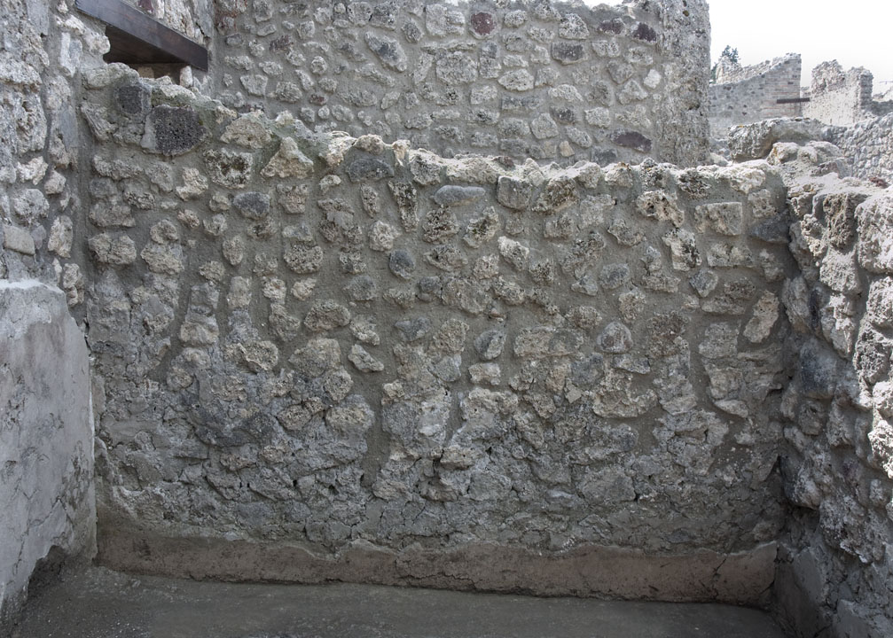 V.1.23 Pompeii. Room “f”, west wall of room on south side of tablinum area. Photo by Hans Thorwid.
Photo courtesy of the Swedish Pompeii Project.