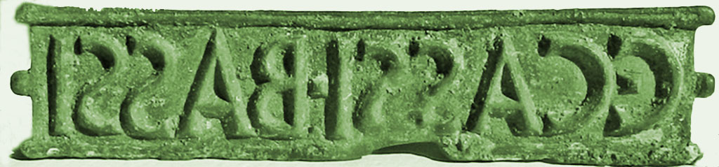 V.I.28 Pompeii. Bronze signet/seal was found here on 28th May 1875, with the inscription C. CASSI BASSI.
See Giornale degli Scavi di Pompei, N.S.3, 1875, p. 175.
Now in Naples Archaeological Museum. Inventory number 110669.