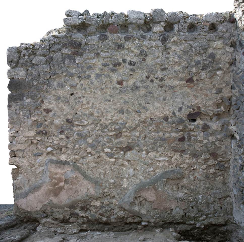 V.1.28 Pompeii. c.2008-10. Room “d”.
West wall of room “d”, a room on north side of atrium/room “b”. Photo by Hans Thorwid.
Photo courtesy of The Swedish Pompeii Project.