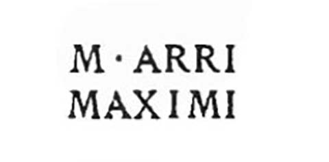 .2.1 Pompeii. According to Mau, this was inscribed on a tile found in the atrium.
See Mau, Bullettino dell’Instituto di Corrispondenza Archeologica (DAIR), 1885, p.158.