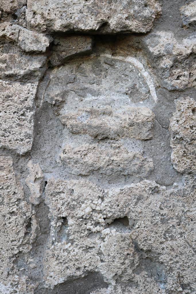V.2.3, Pompeii. December 2018. 
Remaining niche/recess in west wall of caupona. Photo courtesy of Aude Durand.