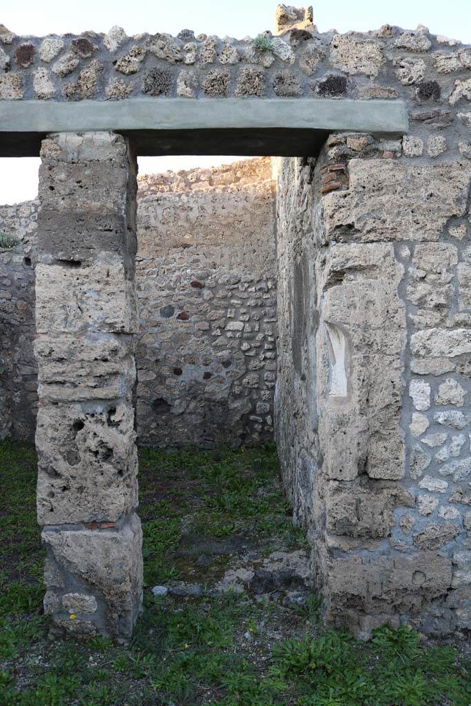 V.2.3 Pompeii. December 2018. 
Looking north to doorway to site of stairs to upper floor. Photo courtesy of Aude Durand.