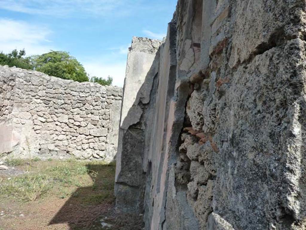 V.2.4 Pompeii. September 2015. Looking east along south wall of atrium, and room 11.