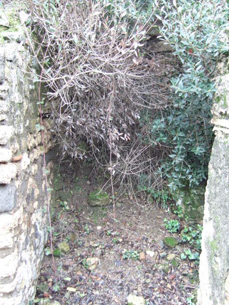 V.2.20 Pompeii. December 2005. Entrance doorway, seen from the inside as the road outside is walled up.