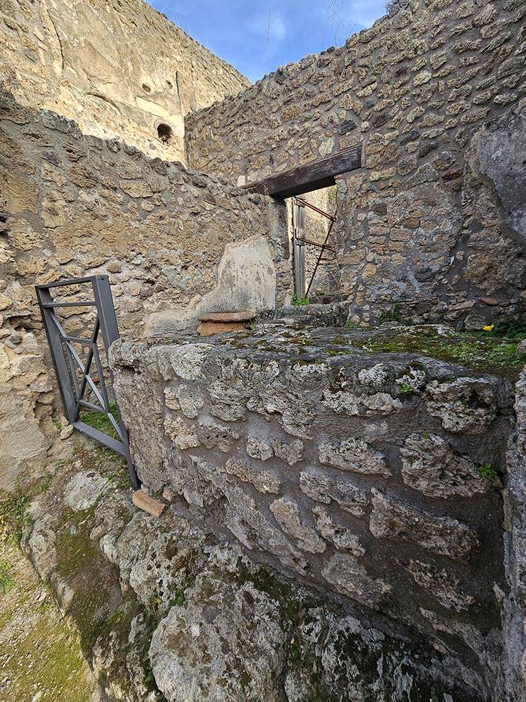 V.2.b Pompeii. November 2024. 
Looking towards north wall of bar-room, across counter. Photo courtesy of Annette Haug.