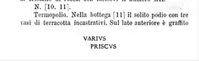 V.2.c is shown as No.10. V.2.b is shown as No.11.
See Bullettino dell’Instituto di Corrispondenza Archeologica (DAIR), 1885, page 250.