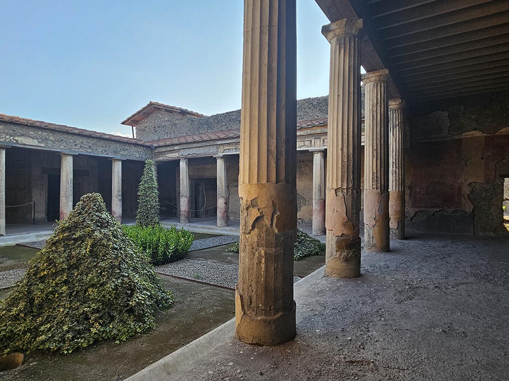 V.2.i Pompeii. November 2024. 
Looking from north-east corner across peristyle towards south-west corner. Photo courtesy of Annette Haug.