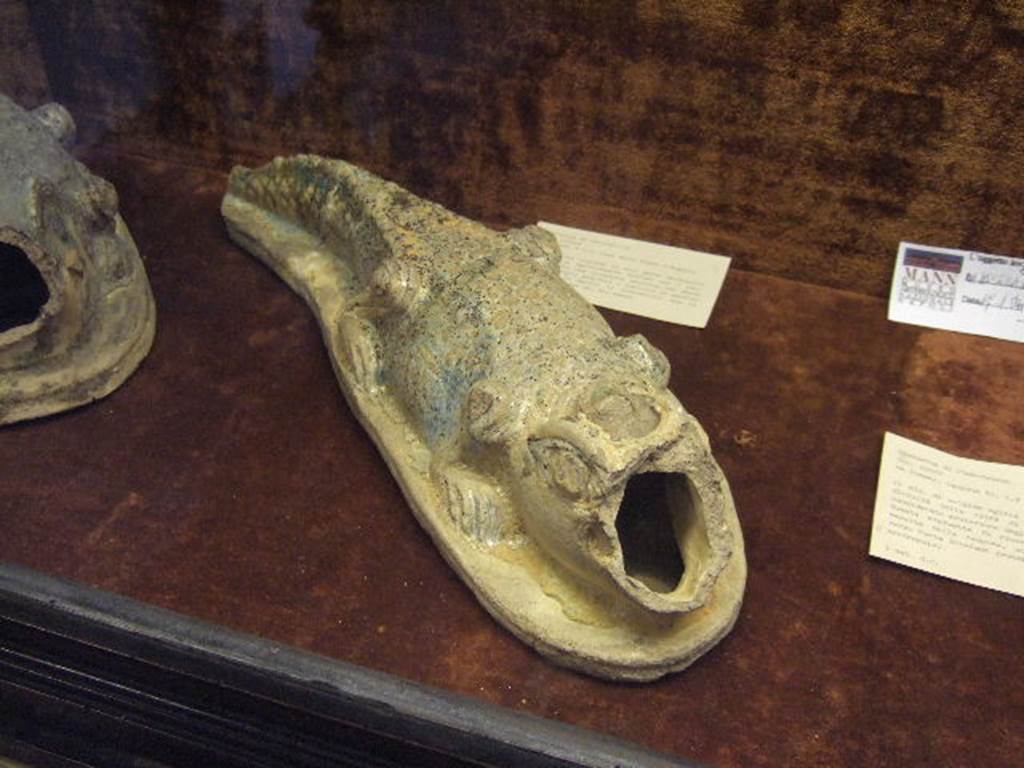 V.2.i Pompeii. Room 23, crocodile garden ornament found in the centre of the Rhodian peristyle. Now in Naples Archaeological Museum.