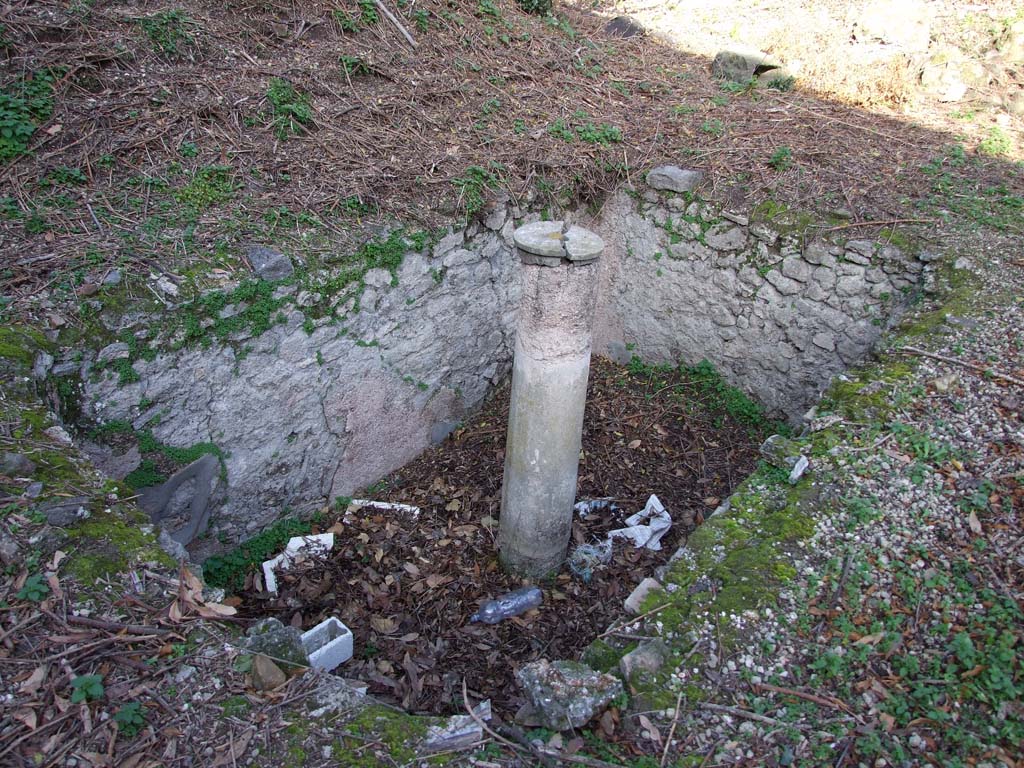 V.2.i Pompeii. December 2007. 
Room 25, fountain pool in centre of garden to east of triclinium in the large garden area to east of house.    
This was linked to the fountain in the centre of the triclinium.