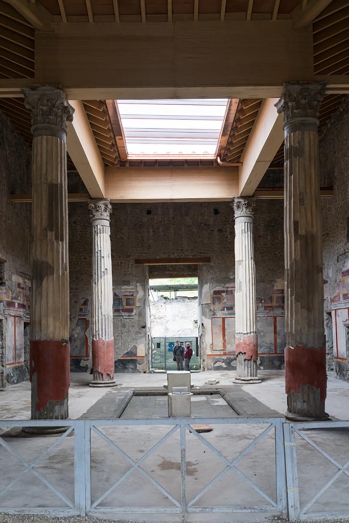 V.2.i Pompeii. March 2023. 
Room 1, looking north across atrium with compluvium. Photo courtesy of Johannes Eber.