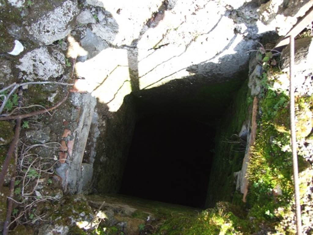 V.2.i Pompeii. March 2009.  Room 12.  Garden area.  Drain or well on west side of latrine.