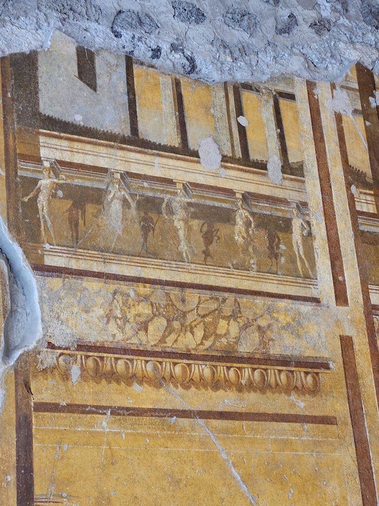 V.2.i Pompeii. November 2024. 
Room 19, detail from upper east wall at north end. Photo courtesy of Annette Haug.