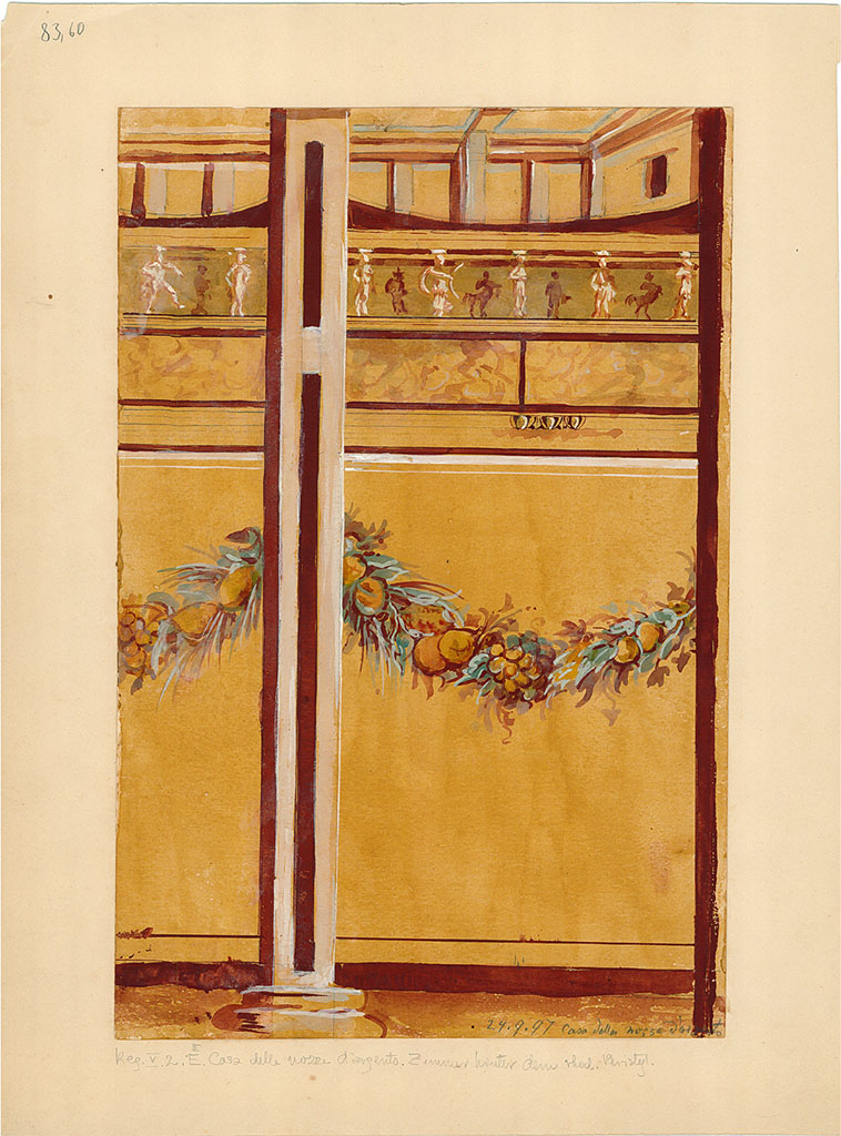 V.2.i Pompeii. 24th September 1897. Room 19, painting of detail from west wall of exedra?
DAIR 83.60. Photo © Deutsches Archäologisches Institut, Abteilung Rom, Arkiv.