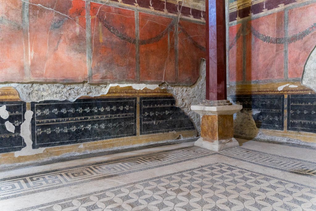 V.2.i Pompeii. March 2023. Room 21, Corinthian oecus, detail from north wall. Photo courtesy of Johannes Eber.