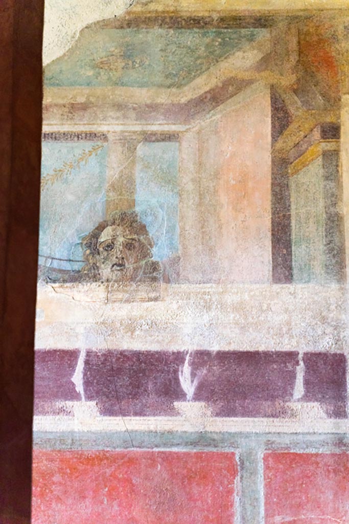 V.2.i Pompeii. March 2023. 
Room 21, Corinthian oecus, detail from upper north-east corner. Photo courtesy of Johannes Eber.