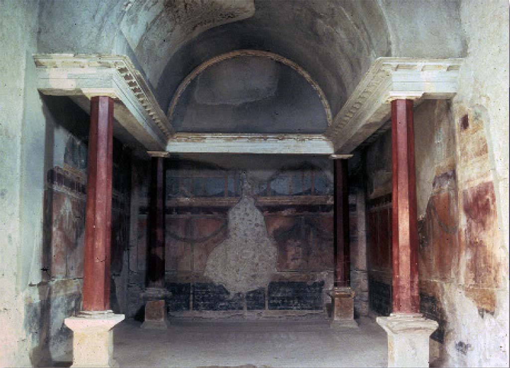 V.2.i Pompeii. 1981. Room 21, Corinthian oecus, looking east from south portico. Photo by Jean Pierre Adam.
Our thanks to Alix Barbet for her help with this.