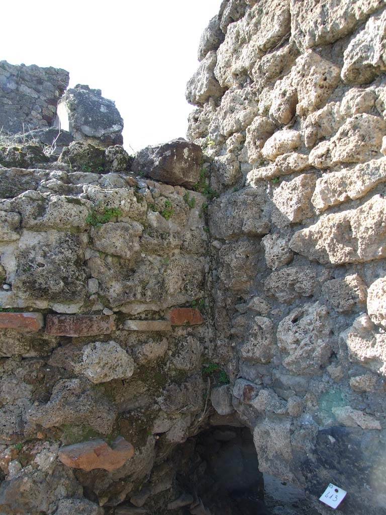 V.3.8 Pompeii. March 2009. Rear of oven in large room behind oven.