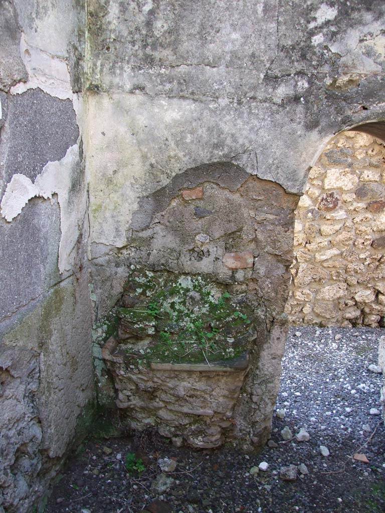 V.3.8 Pompeii. March 2009. West wall of latrine.