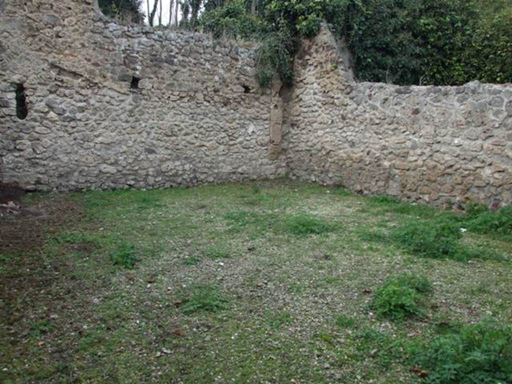 V.3.8 Pompeii. December 2007. Area at rear on the north side, north-west corner. Jashemski identifies this as garden (b). 
See Jashemski, W. F., 1993. The Gardens of Pompeii, Volume II: Appendices. New York: Caratzas. (p.114).