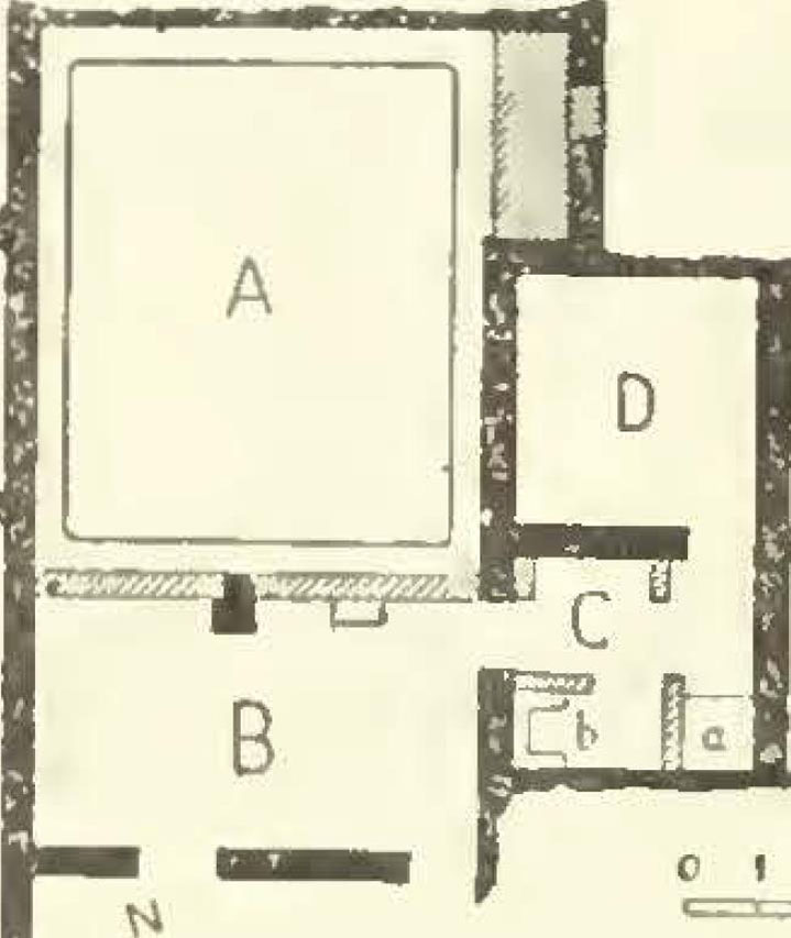 V.4.3 Pompeii. Drawing of rear of house in Notizie degli Scavi, 1901, p.256.
Of this house, already in large part described (see Notizie 1899, p.399 and following), I have now brought the garden area of the house and its adjacent rooms up into the light.