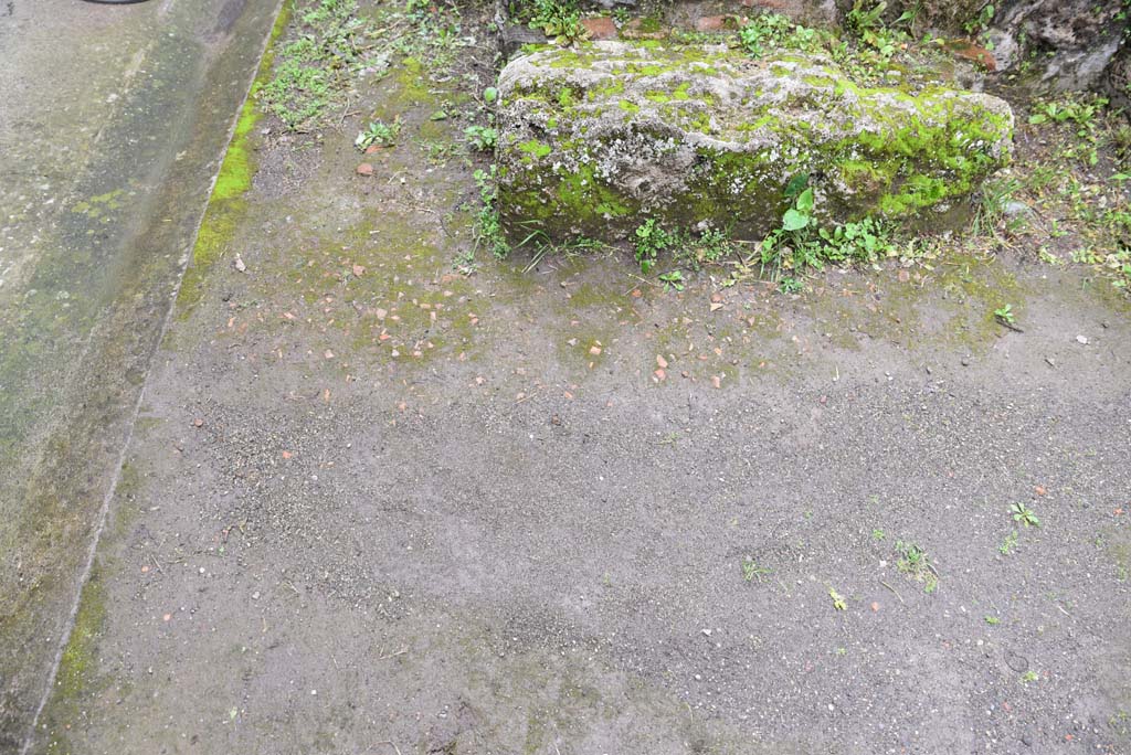 V.4.a Pompeii. March 2018. Room ‘o’, detail of large lower step to upper floor, and flooring.
Foto Annette Haug, ERC Grant 681269 DÉCOR.