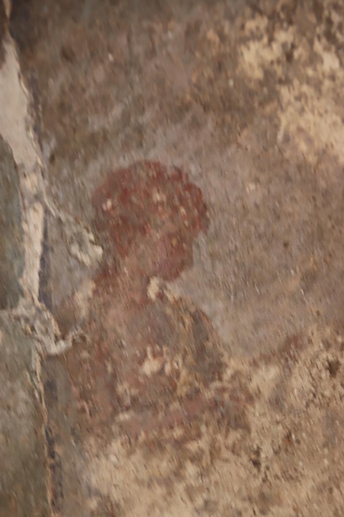 V.4.a Pompeii. October 2023. 
Room ‘s’, detail from unidentified faded painting on south wall. Photo courtesy of Klaus Heese.