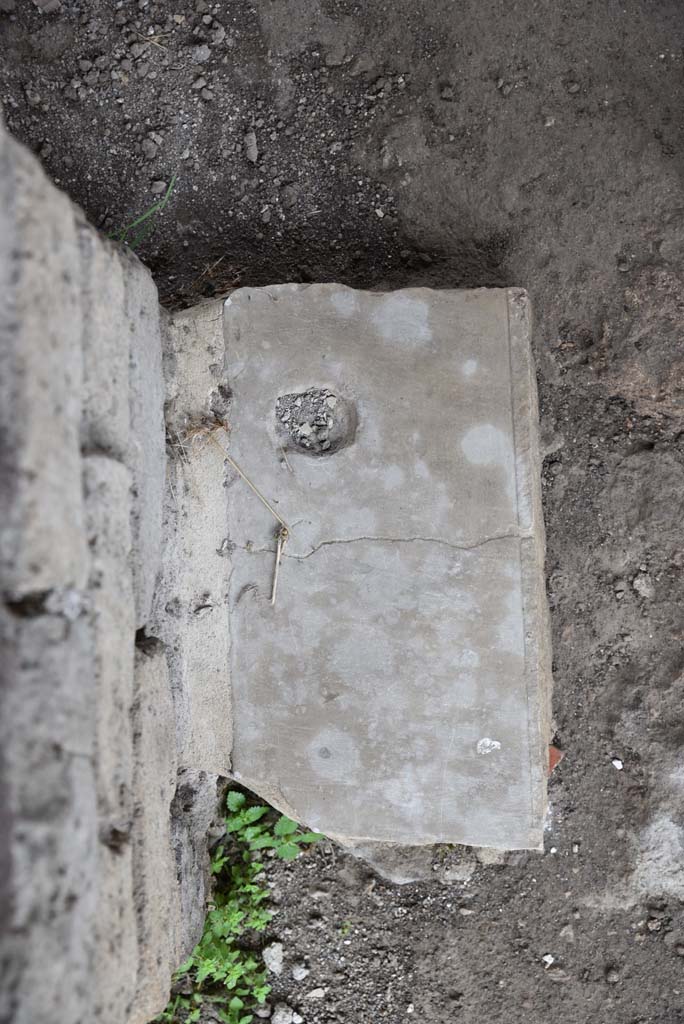 V.4.a Pompeii. March 2018. Room t, detail from east side (left) of doorway. 
Foto Annette Haug, ERC Grant 681269 DÉCOR.