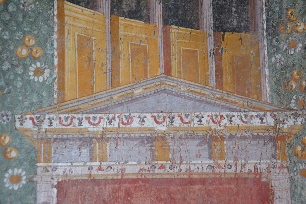 V.4.a Pompeii. March 2018. 
Room ‘h’, painted detail from the upper part of the separating panel on east end of south wall.
Foto Annette Haug, ERC Grant 681269 DÉCOR.
