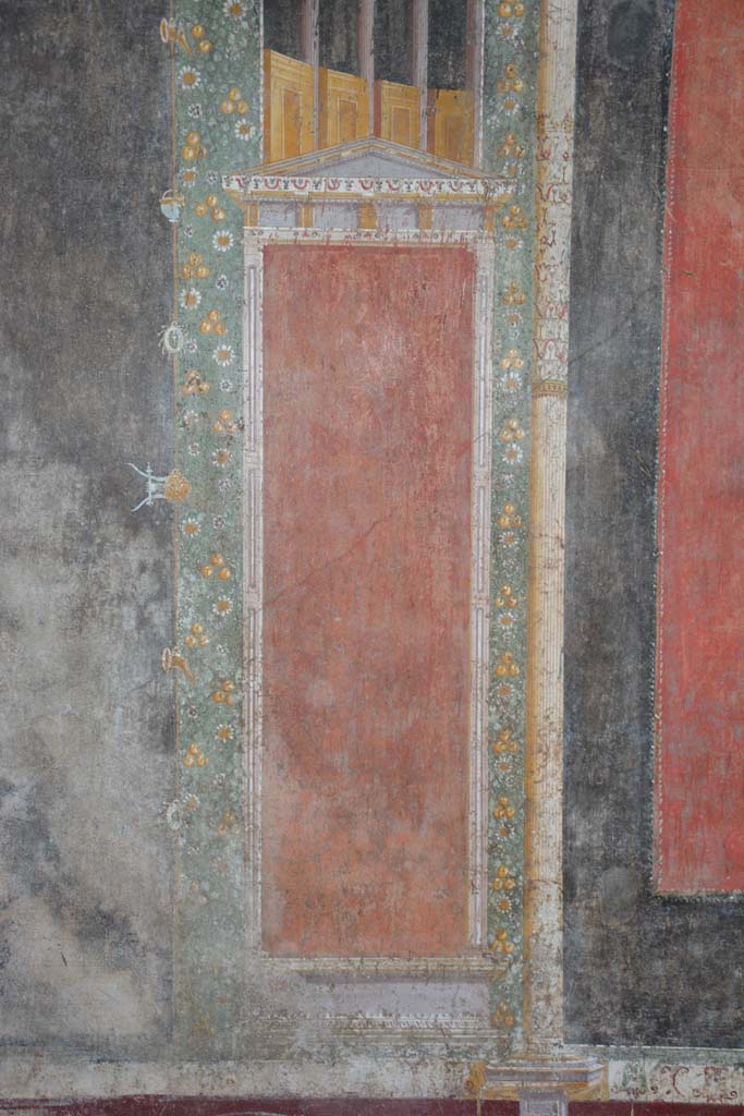 V.4.a Pompeii. March 2018. 
Room ‘h’, lower part of the separating panel on east end of south wall.
Foto Annette Haug, ERC Grant 681269 DÉCOR.