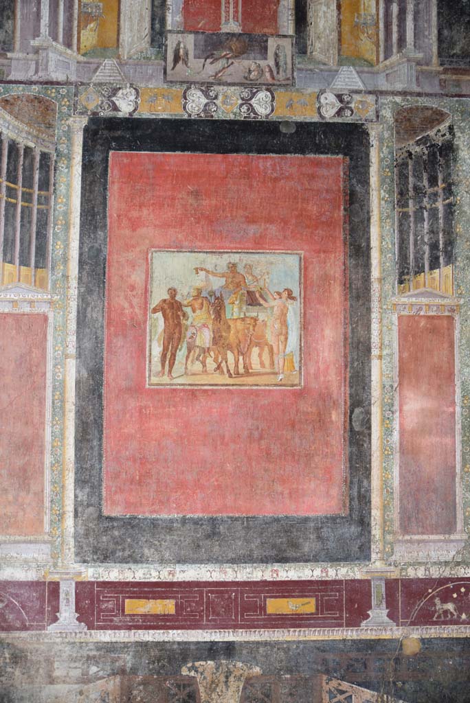 V.4.a Pompeii. March 2018. 
Room ‘h’, central panel with wall painting from south wall of tablinum.
Foto Annette Haug, ERC Grant 681269 DÉCOR.