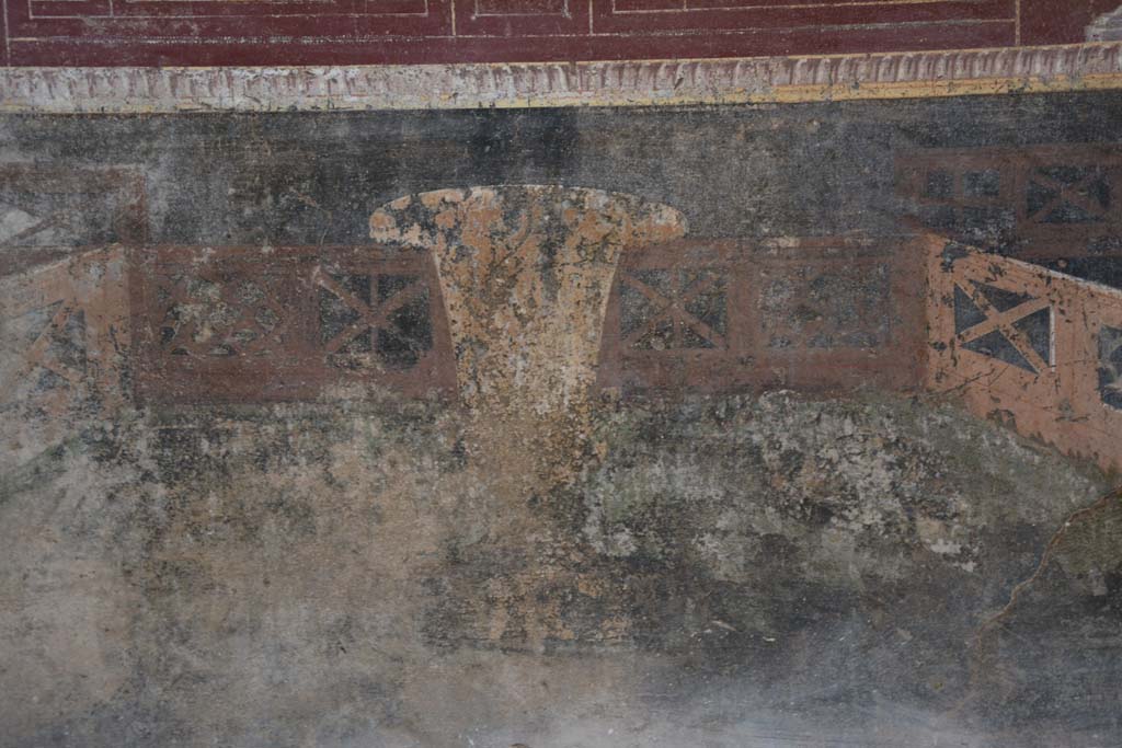 V.4.a Pompeii. March 2019. Room ‘h’, detail of painted fountain in centre of south wall. 
Foto Annette Haug, ERC Grant 681269 DÉCOR.