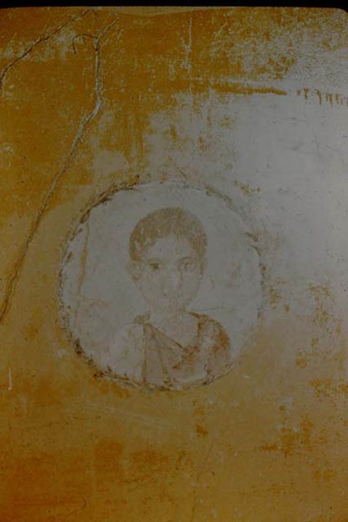 V.4.a Pompeii. 1957. Wall painting of girl from cubiculum. Photo by Stanley A. Jashemski.
Source: The Wilhelmina and Stanley A. Jashemski archive in the University of Maryland Library, Special Collections (See collection page) and made available under the Creative Commons Attribution-Non Commercial License v.4. See Licence and use details.
J57f0309