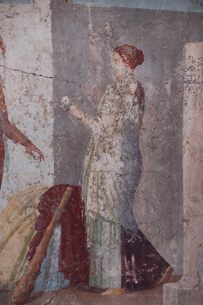 V.4.a Pompeii. October 2024. 
Room ‘g’, Ariadne holding the ball of twine. Photo courtesy of Klaus Heese.