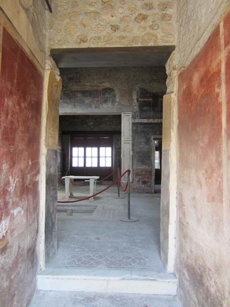 V.4.a Pompeii. March 2012. Looking east into atrium from entrance corridor, towards tablinum. Photo courtesy of Marina Fuxa.