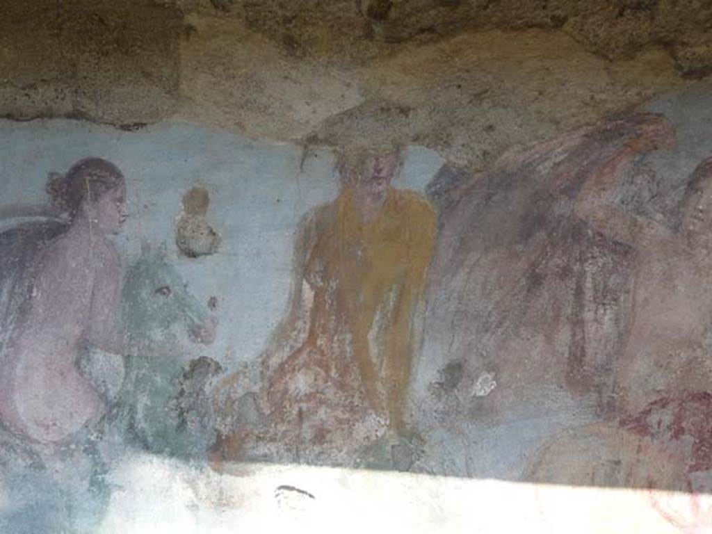 V.5.3 Pompeii. May 2012. Room 7, detail from Painting 2 in north-east corner of peristyle.  Photo courtesy of Buzz Ferebee.