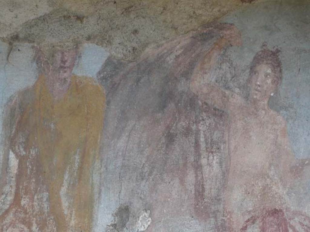 V.5.3 Pompeii. May 2012. Room 7, detail from Painting 2 in north-east corner of peristyle.  Photo courtesy of Buzz Ferebee.